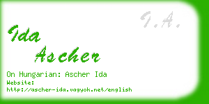 ida ascher business card